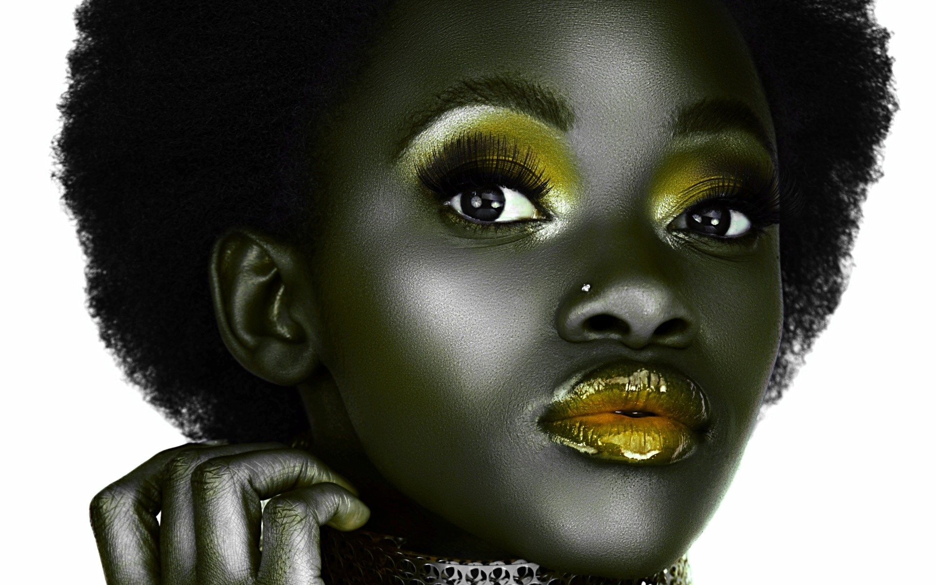 Black Face Girl Make Up Creative Model