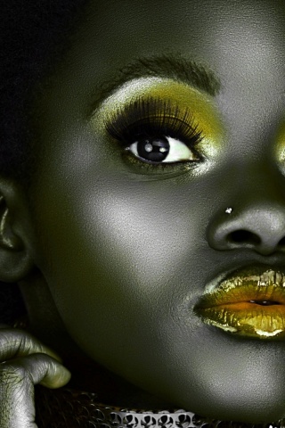 Black Face Girl Make Up Creative Model