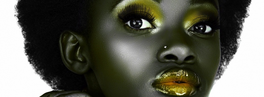 Black Face Girl Make Up Creative Model