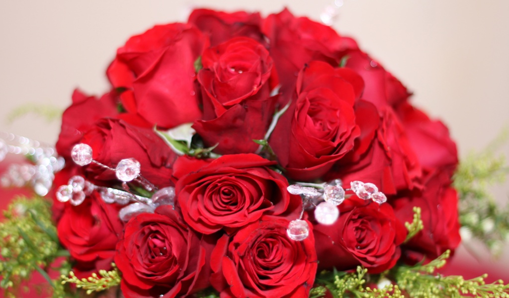 Bouquet Of Red Roses On 8 March