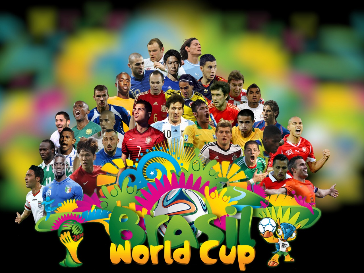 Brazil 2014 World Cup Football Stars