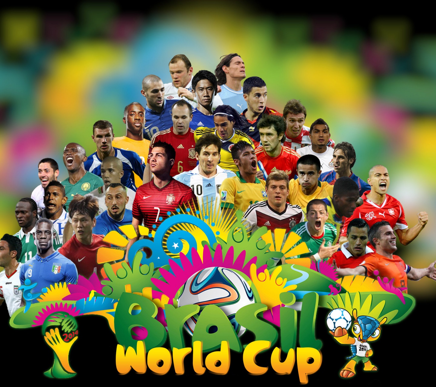 Brazil 2014 World Cup Football Stars