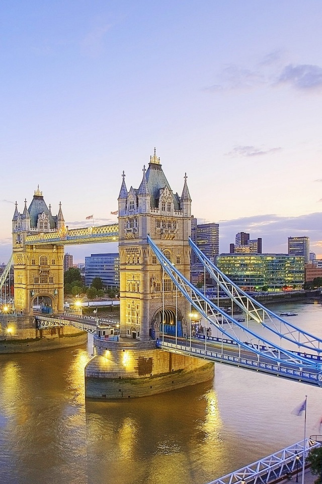 Britain River Thames And Tower Bridge Dusk London England United Kingdom