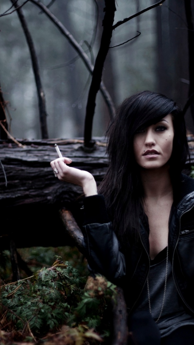 Brunettes Women Forest Jackets Piercings Lauren Black Clothes Taylor Mccutchan