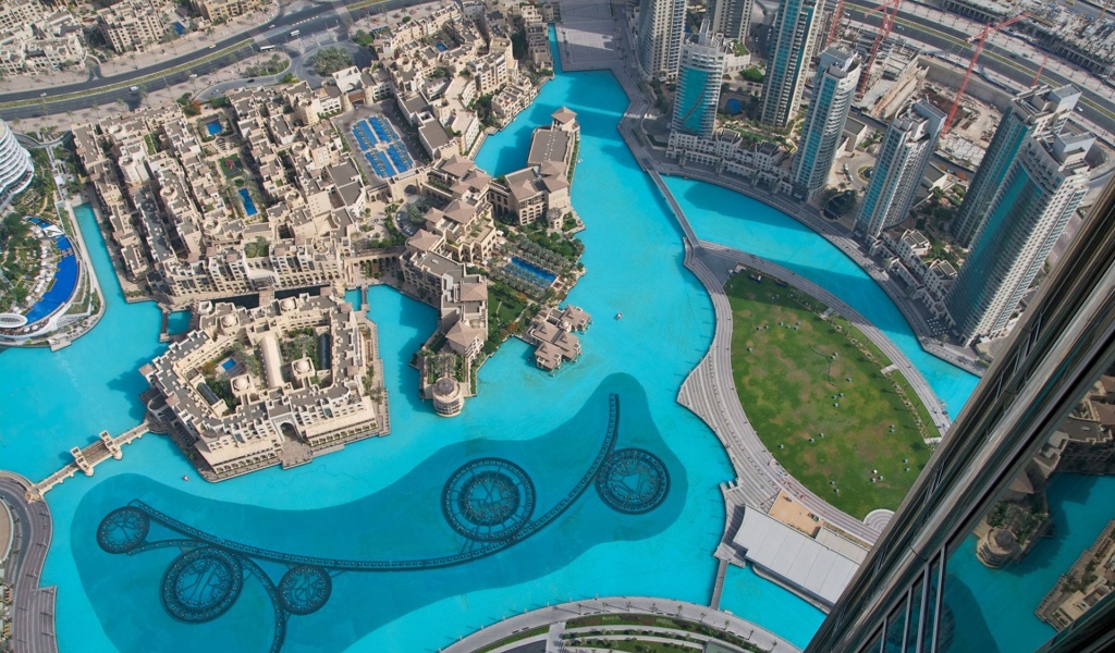 Burj Khalifa Dubai Uae Water Pool