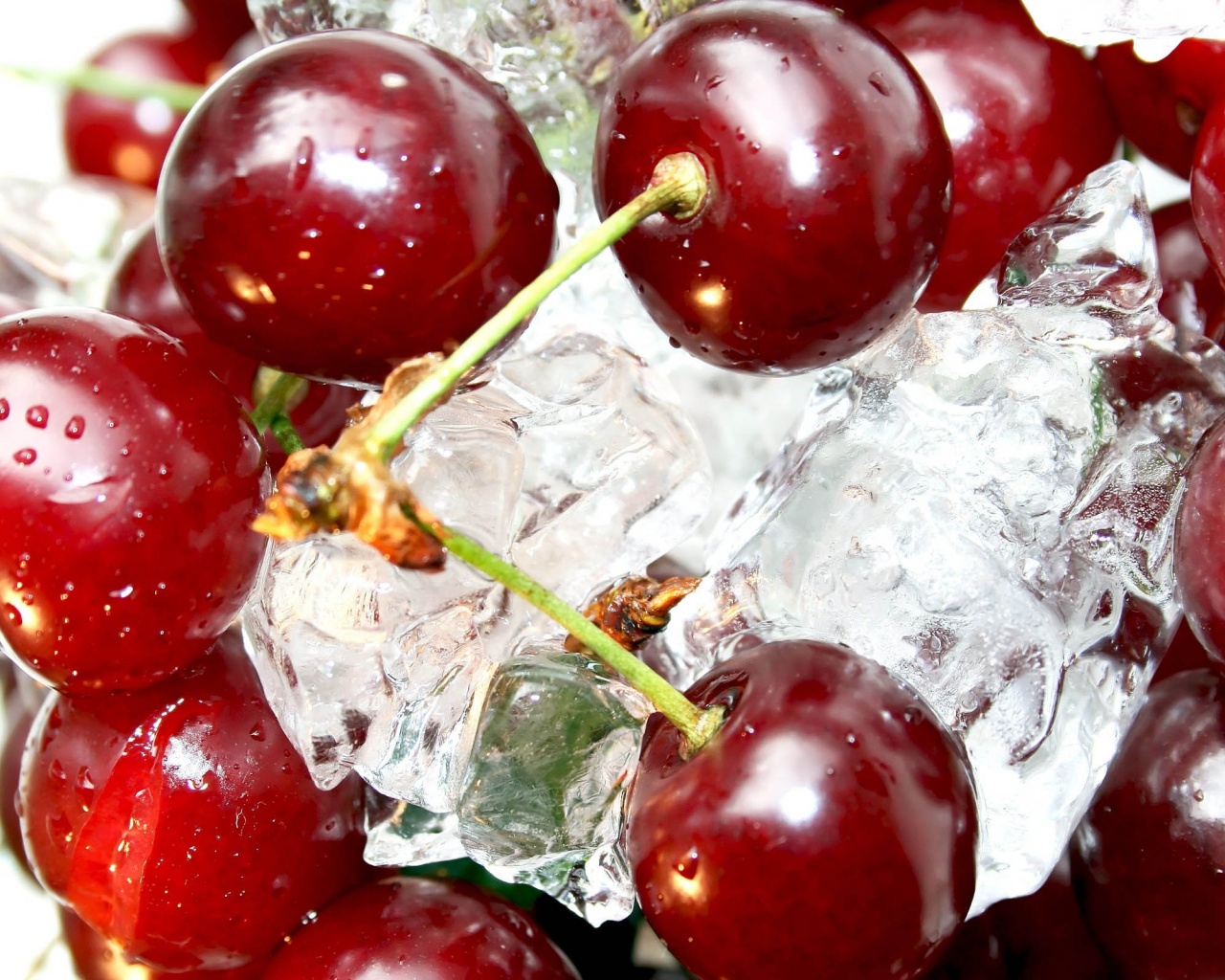 Cherries On Ice Cubes