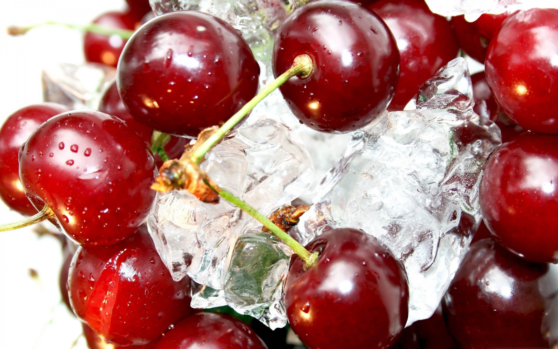 Cherries On Ice Cubes