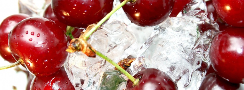 Cherries On Ice Cubes