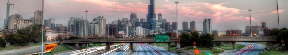 Chicago Usa Highway Road City Landscape