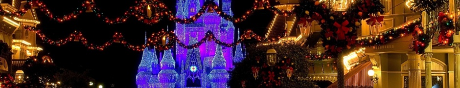 Christmas Castle Disneyland Cinderella Castle Florida Usa