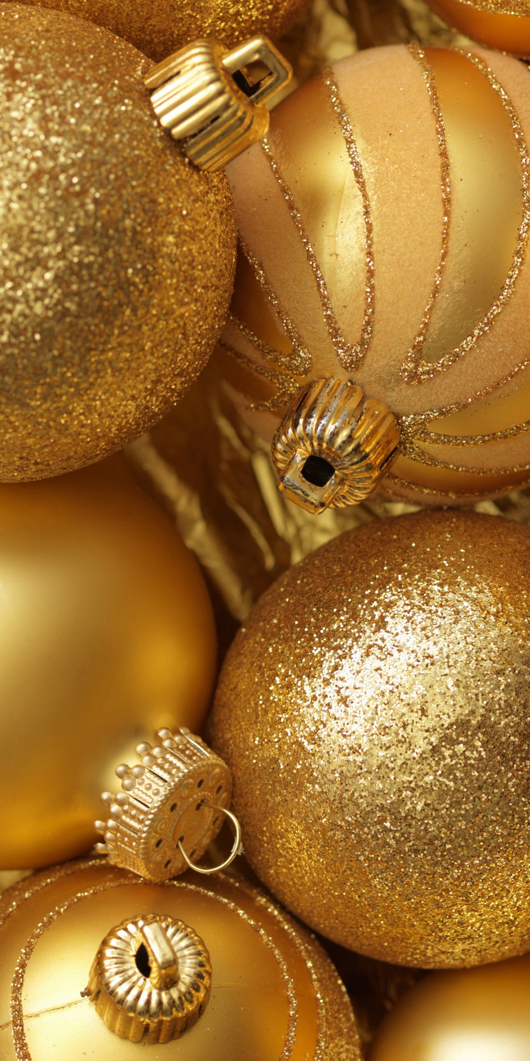 Christmas New Year Balls Gold Color