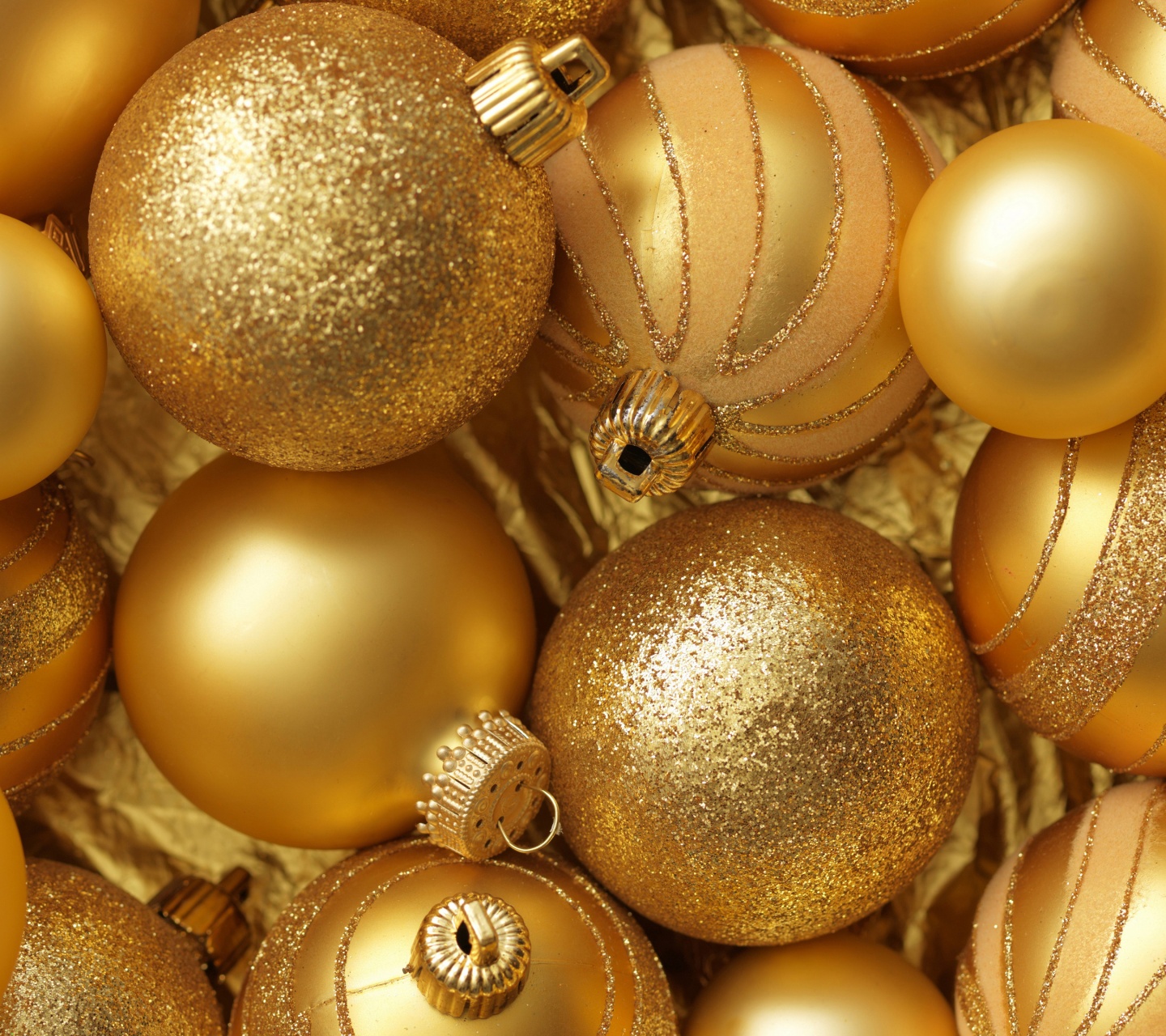 Christmas New Year Balls Gold Color