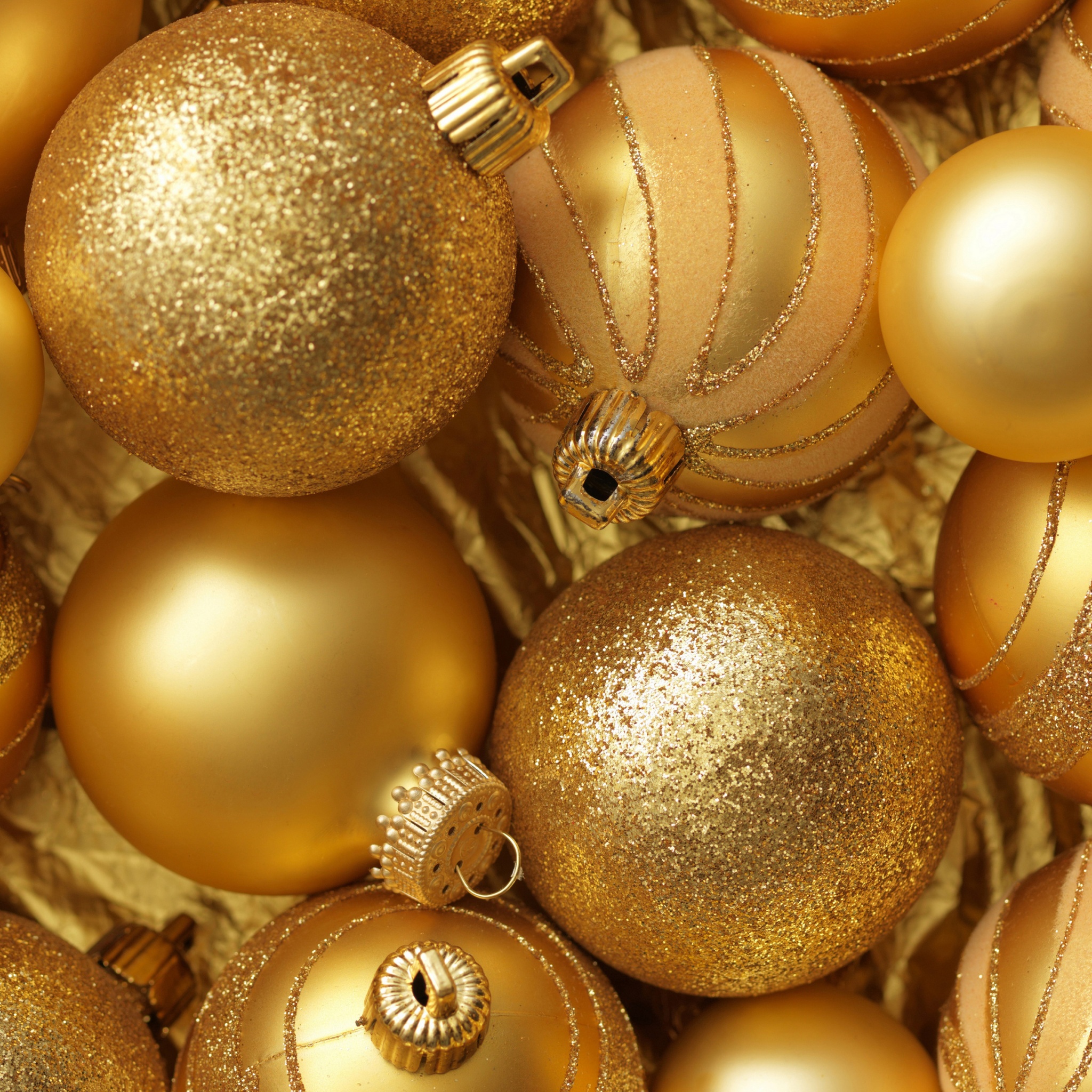 Christmas New Year Balls Gold Color