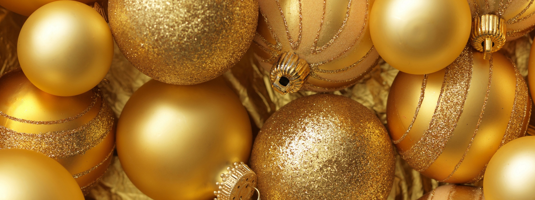 Christmas New Year Balls Gold Color