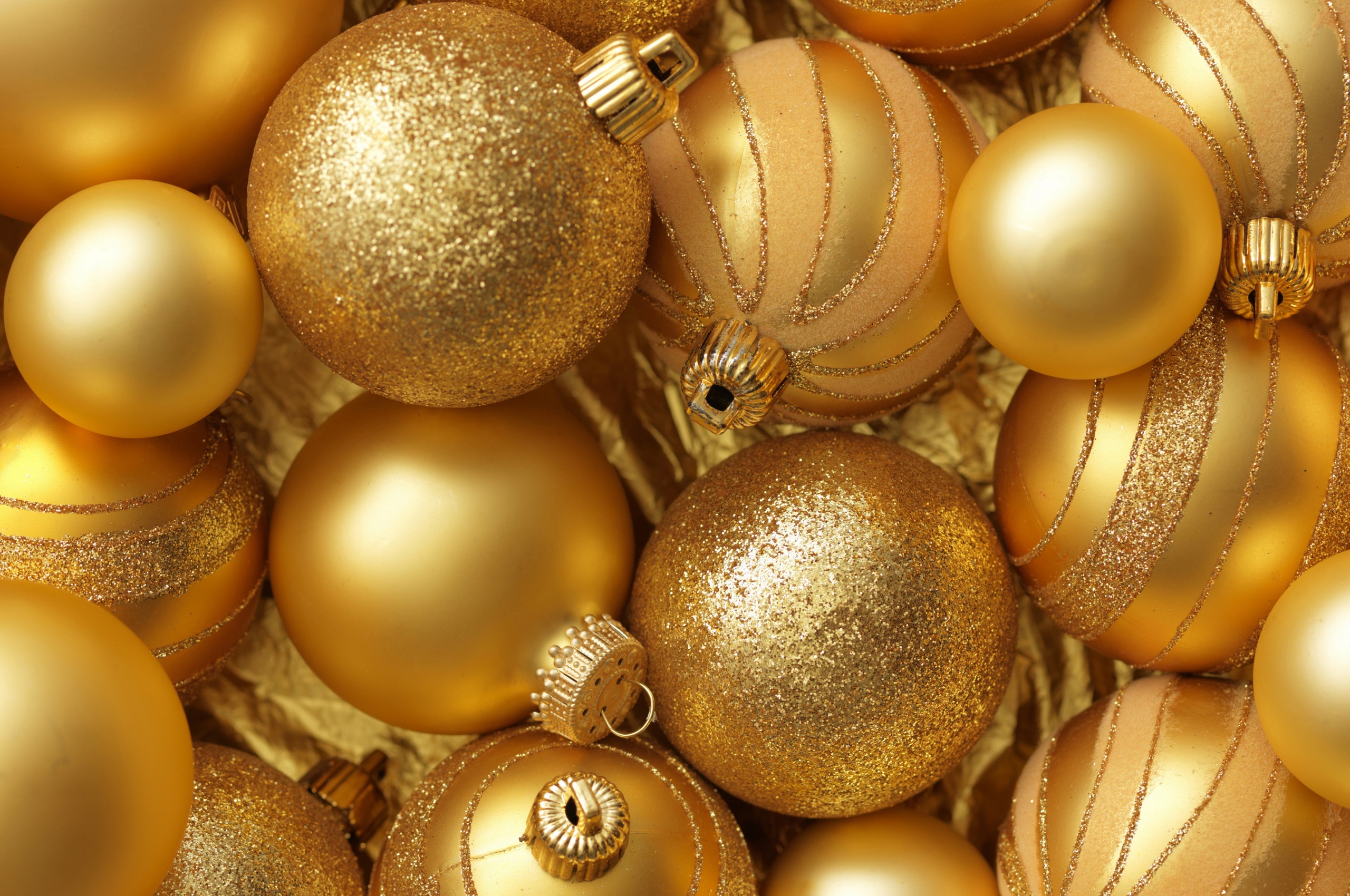 Christmas New Year Balls Gold Color