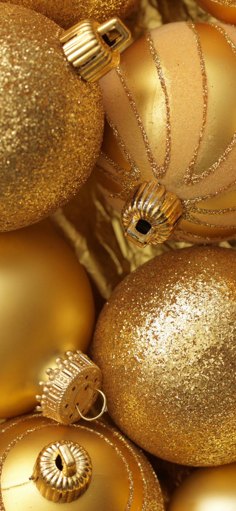 Christmas New Year Balls Gold Color