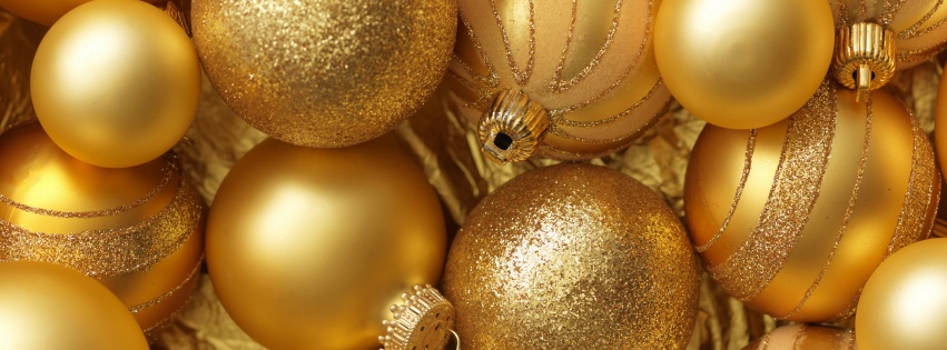 Christmas New Year Balls Gold Color