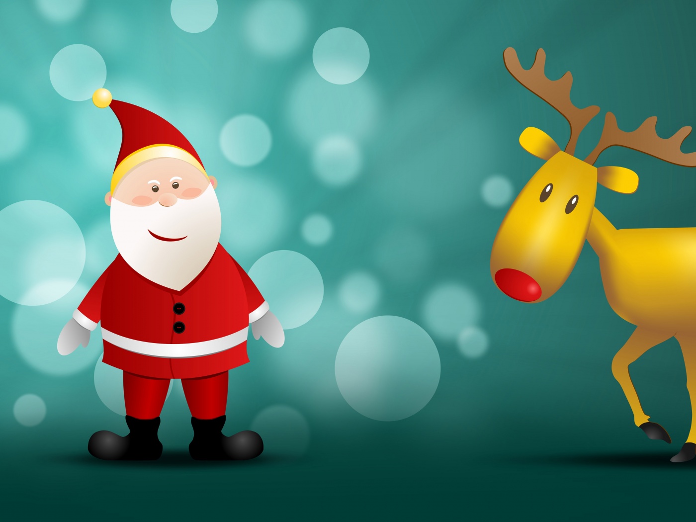 Christmas New Year Deer Santa Claus