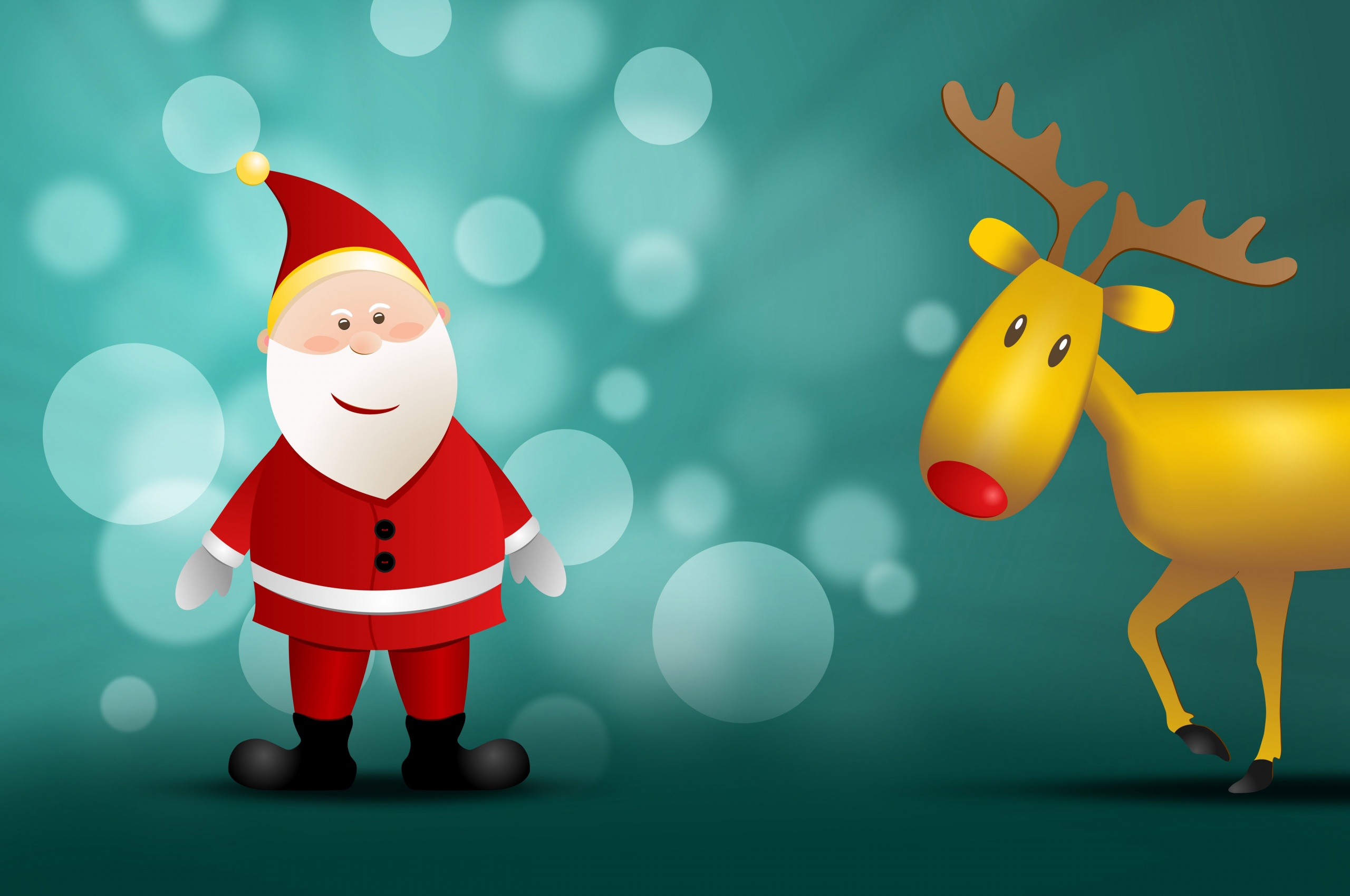 Christmas New Year Deer Santa Claus