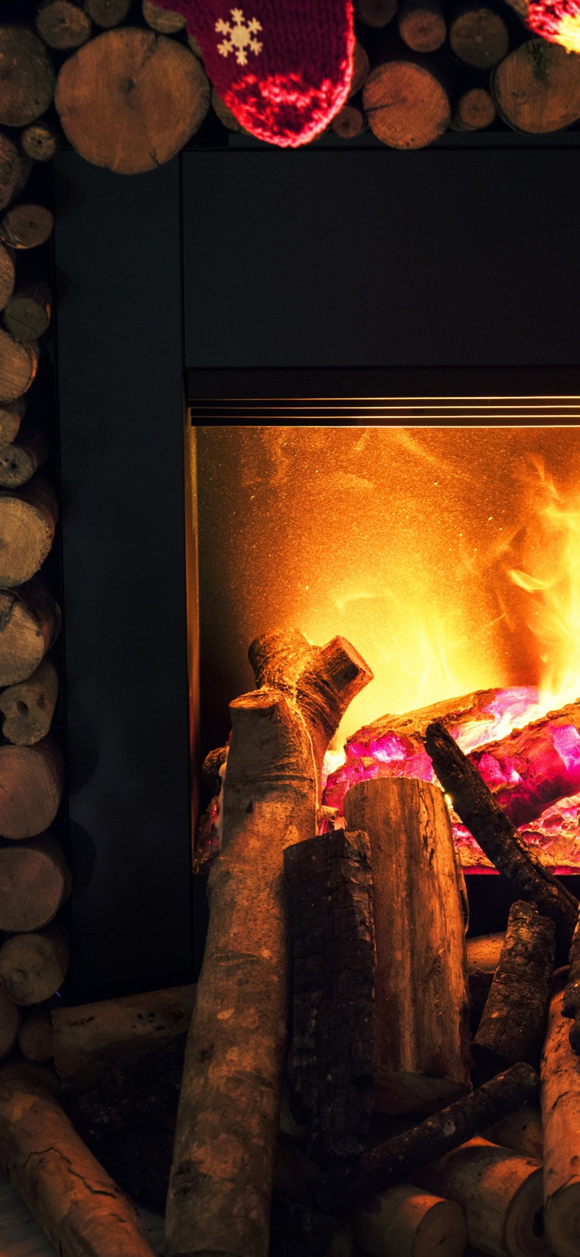 Christmas New Year Fireplace