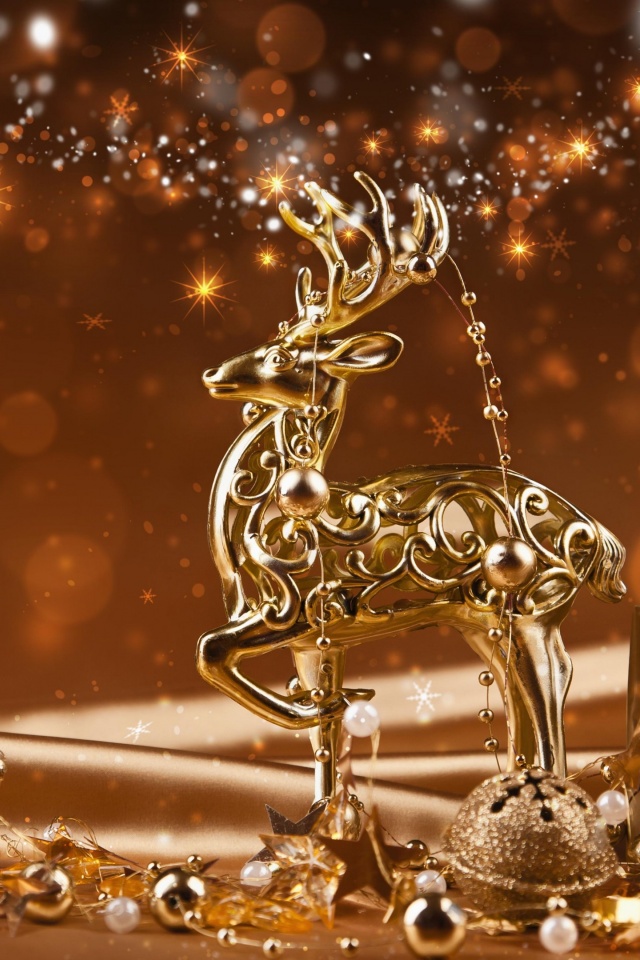 Christmas Ornaments Gold Reindeer