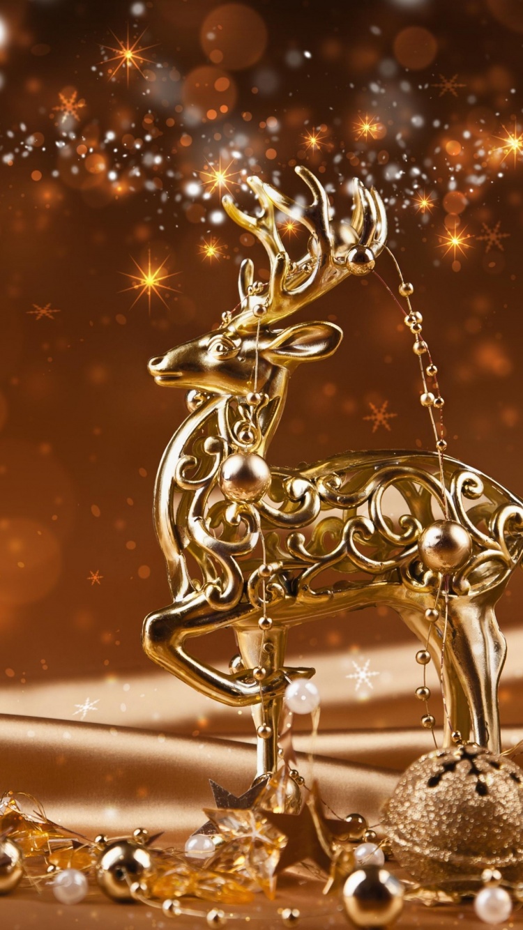 Christmas Ornaments Gold Reindeer