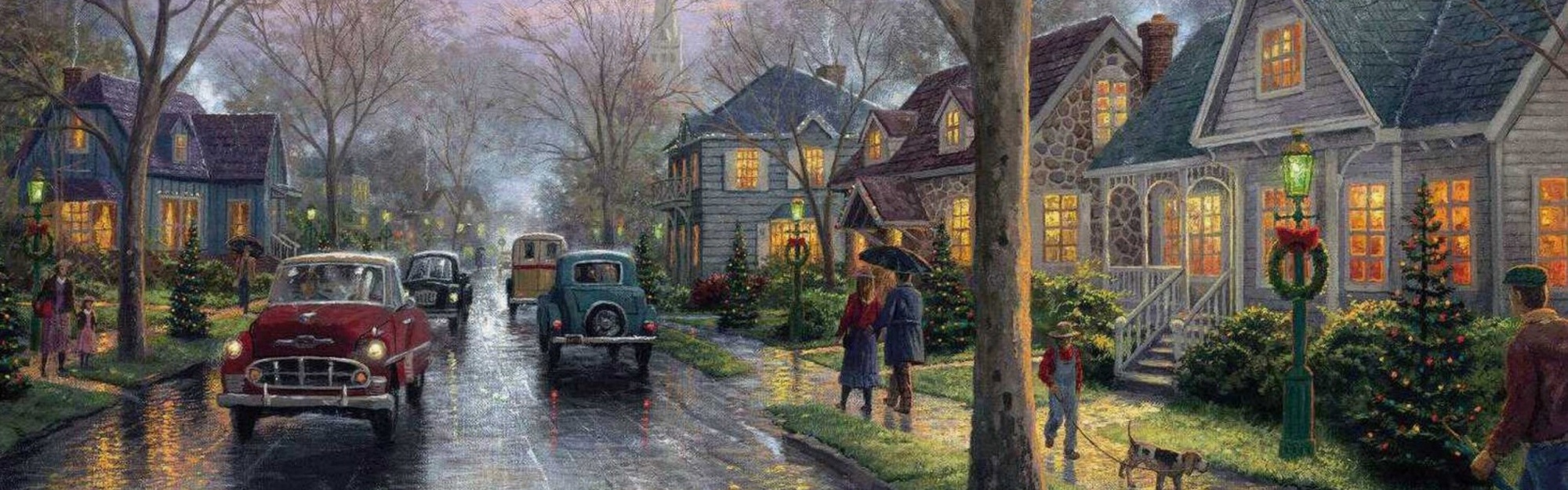 Christmas Retro Street Painting