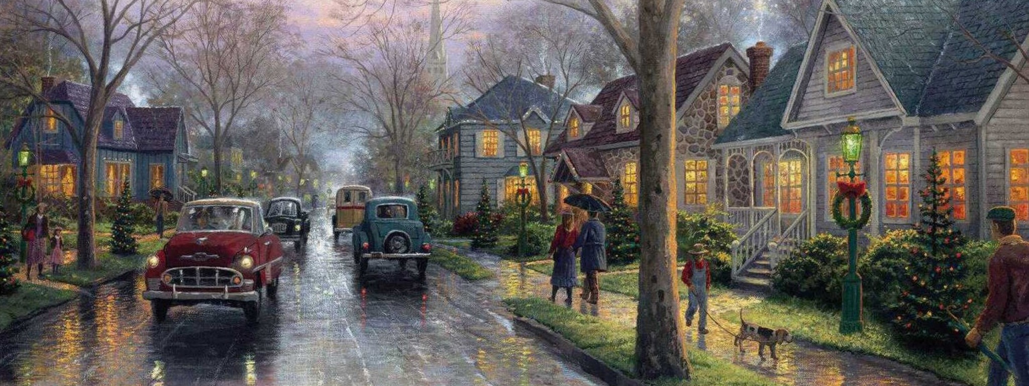 Christmas Retro Street Painting