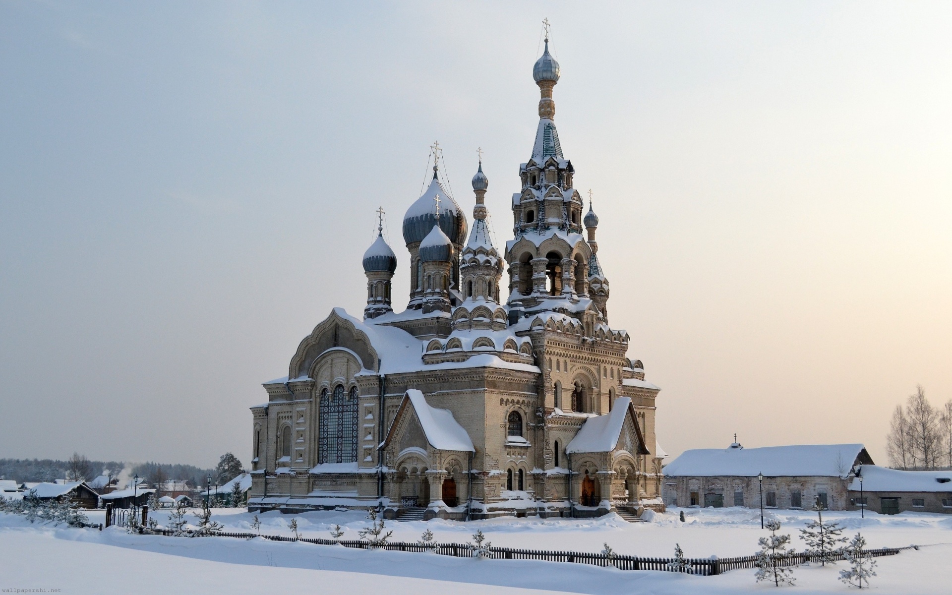 Church Village Spassky Church Yaroslavl Region Snow Winter City Landscape