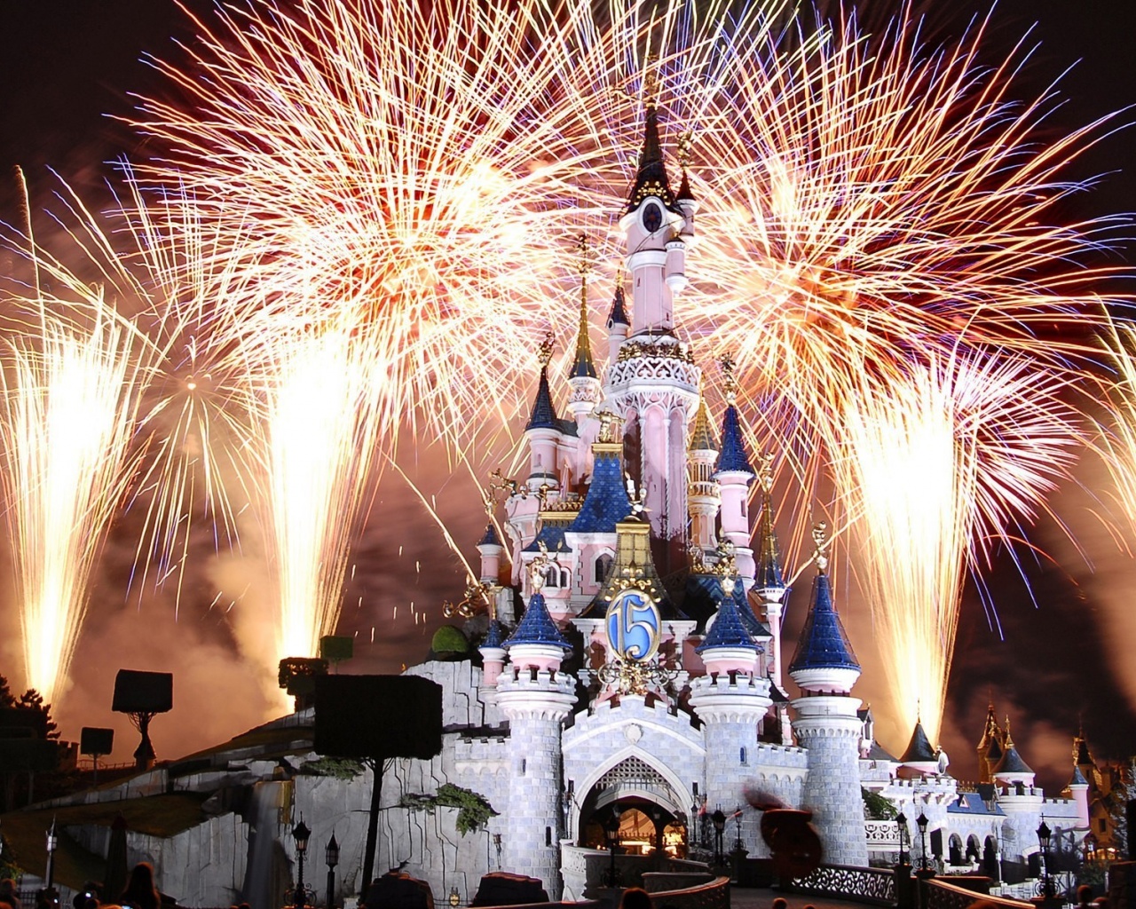 Cinderella Castle Disneyland Fireworks Paris France