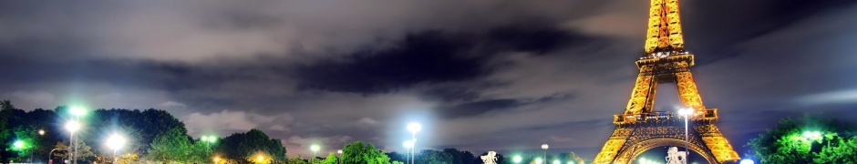 City Night Eiffel Tower Paris France