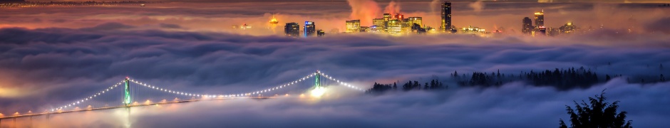 City Vancouver Covered In Fog