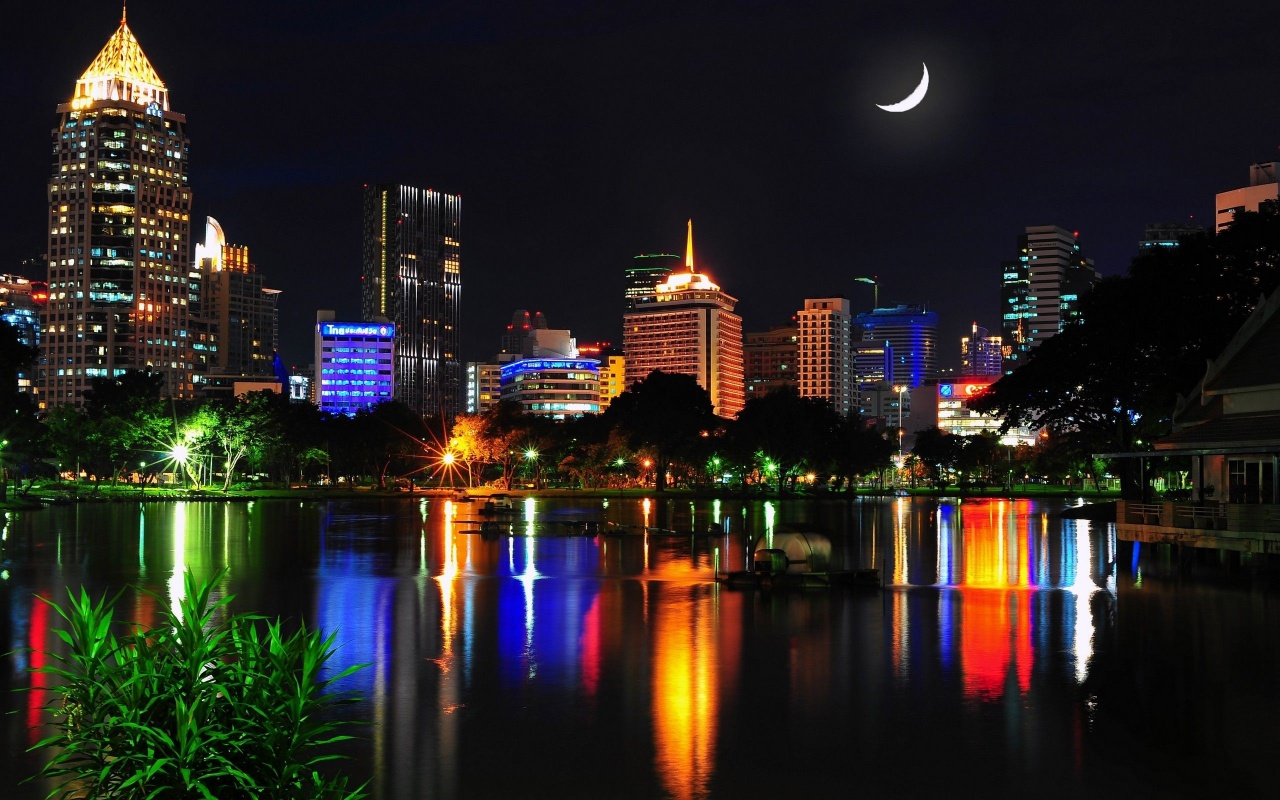 Cityscapes Night World Architecture Photography Skyscrapers Rivers Bangkok