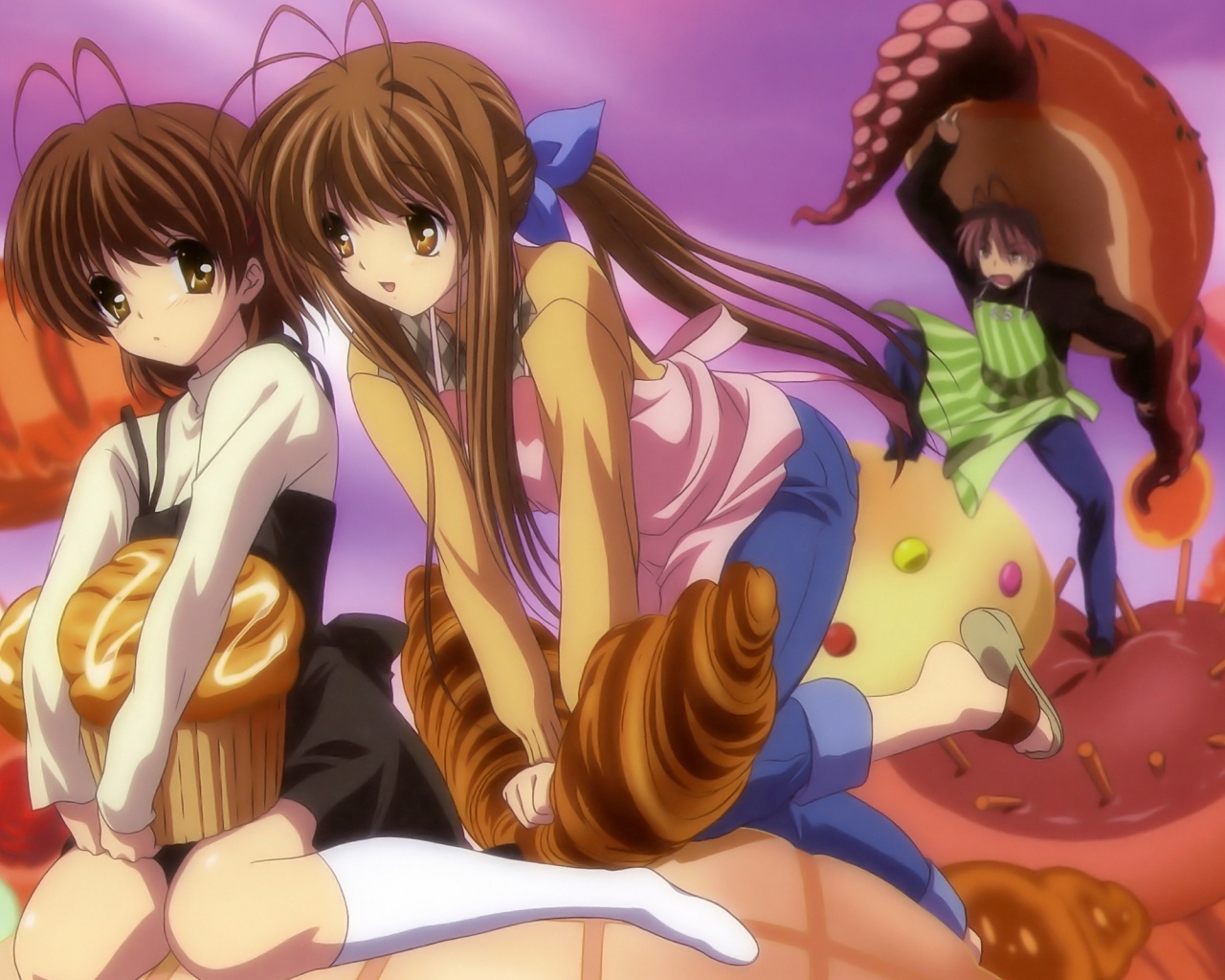 Clannad Girl Brunette Cake Anime