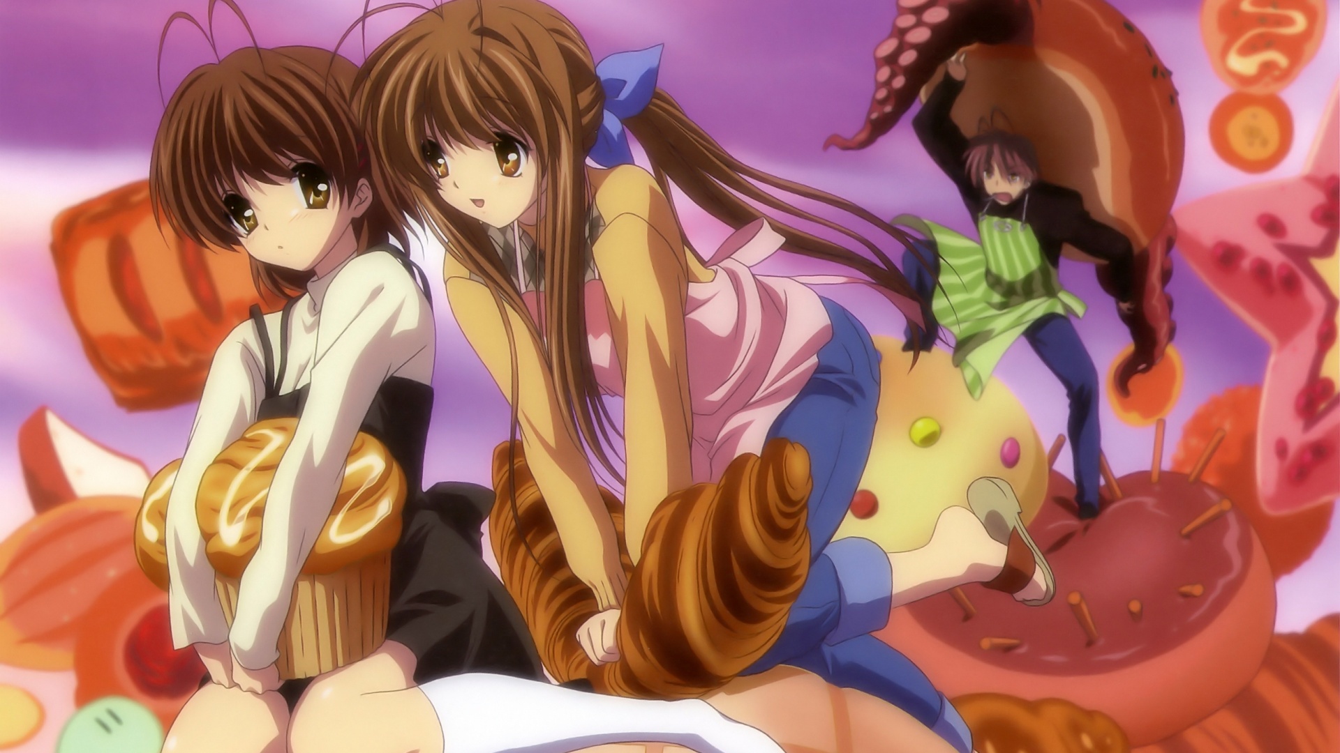 Clannad Girl Brunette Cake Anime