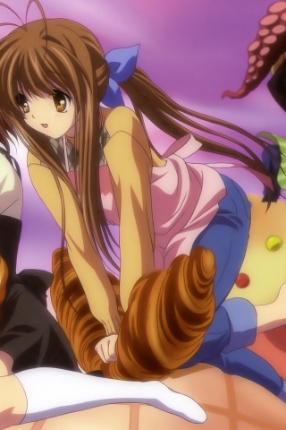 Clannad Girl Brunette Cake Anime