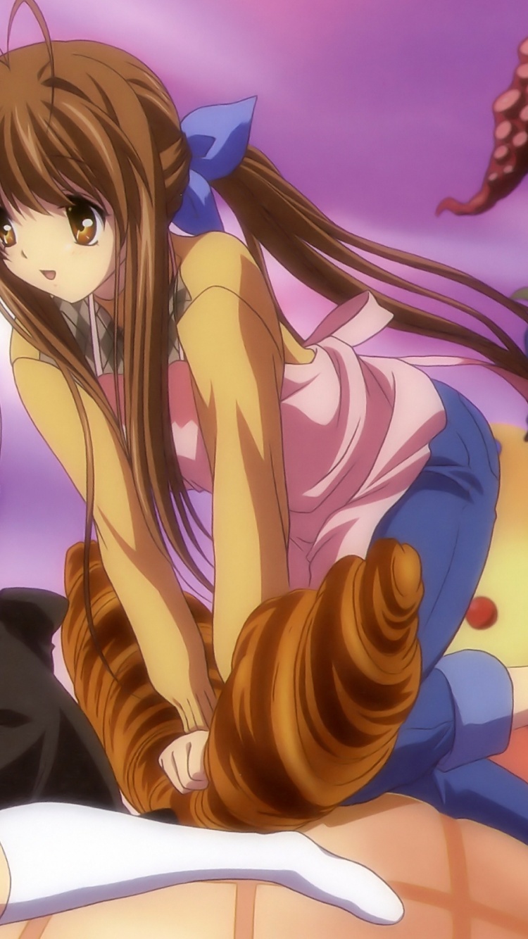 Clannad Girl Brunette Cake Anime