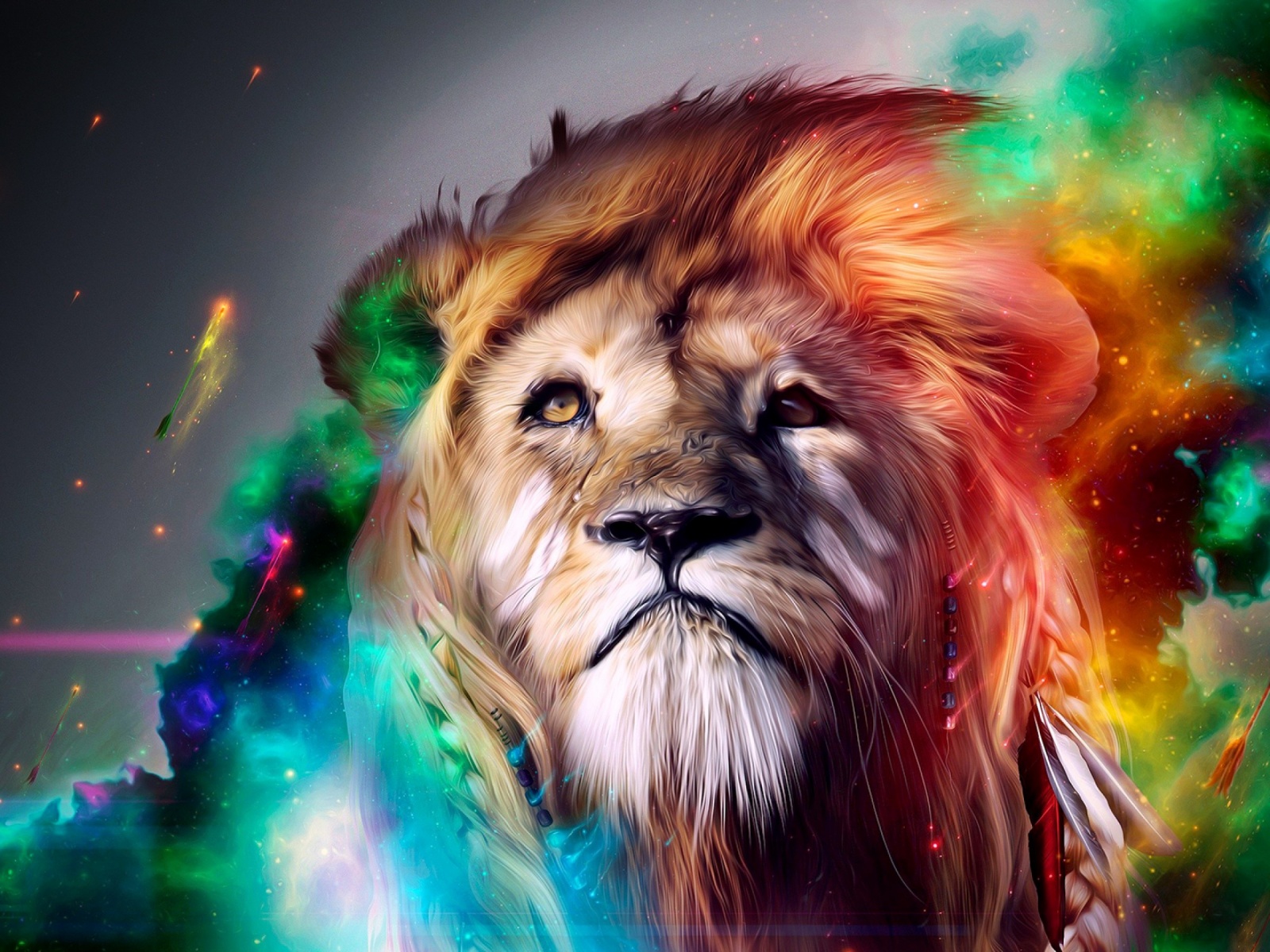 Colorful Abstract Art Lion