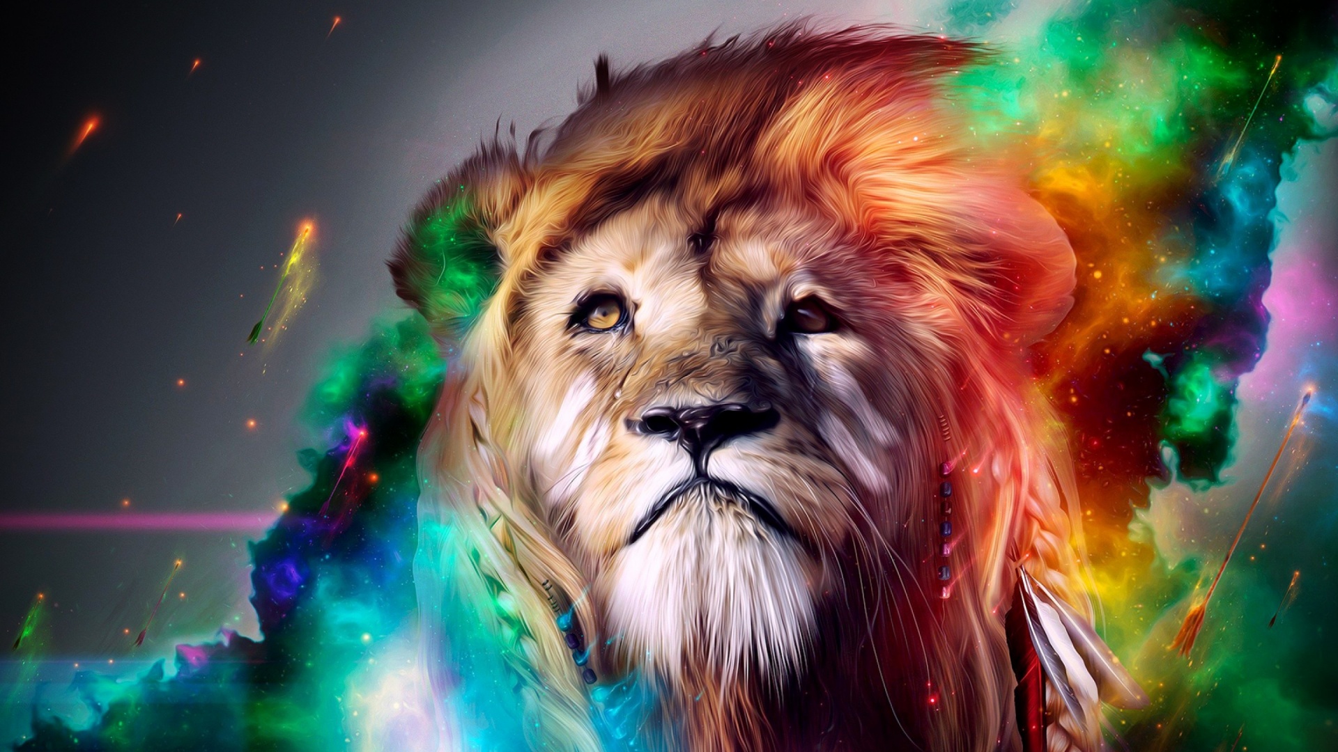 Colorful Abstract Art Lion