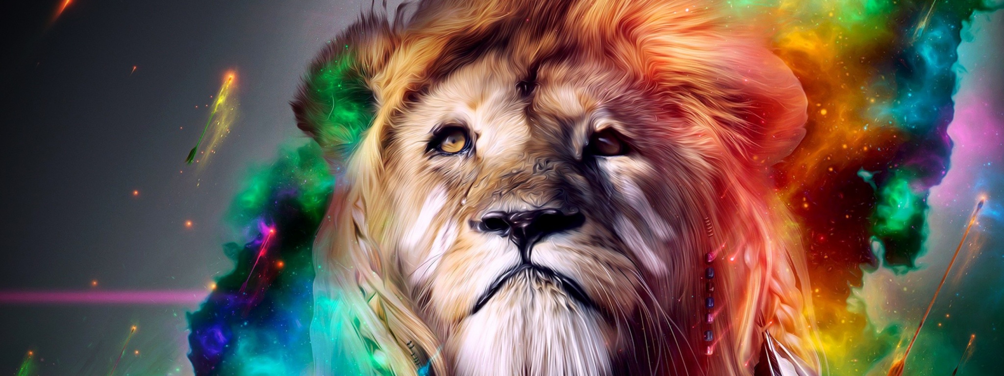 Colorful Abstract Art Lion