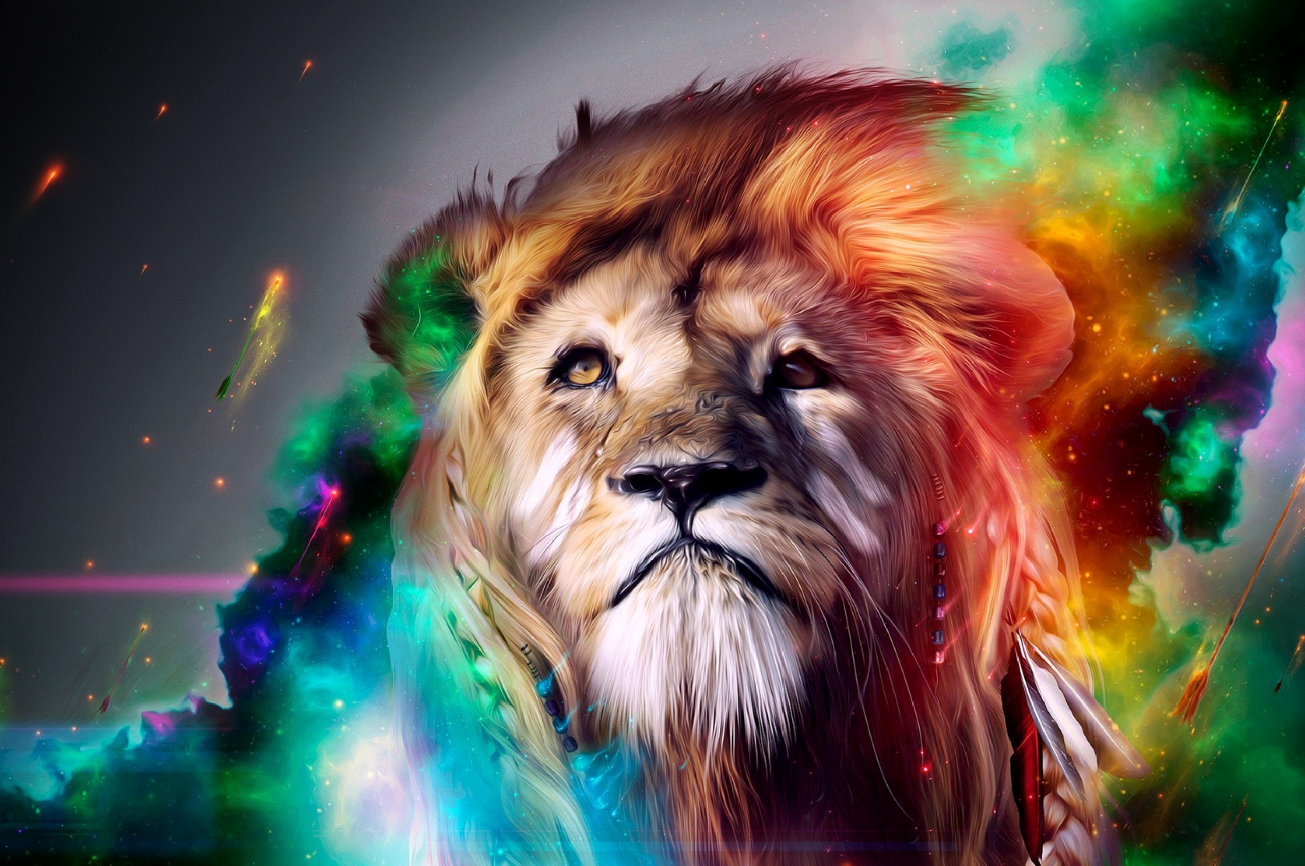 Colorful Abstract Art Lion