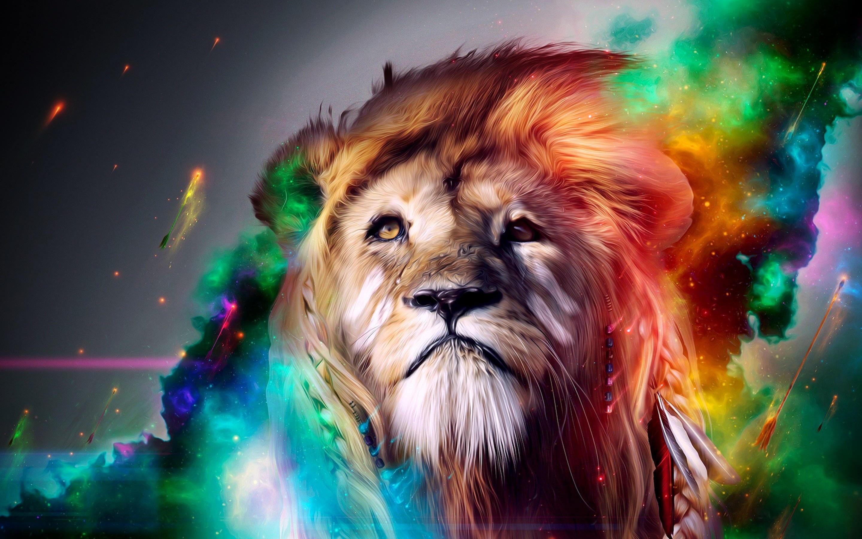 Colorful Abstract Art Lion