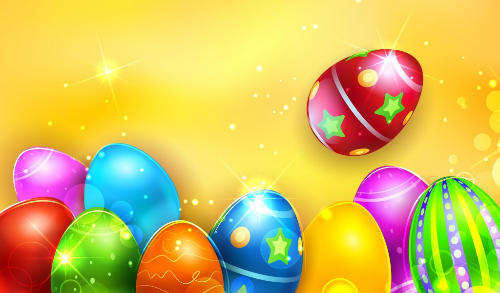 Colorful Shiny Easter Eggs