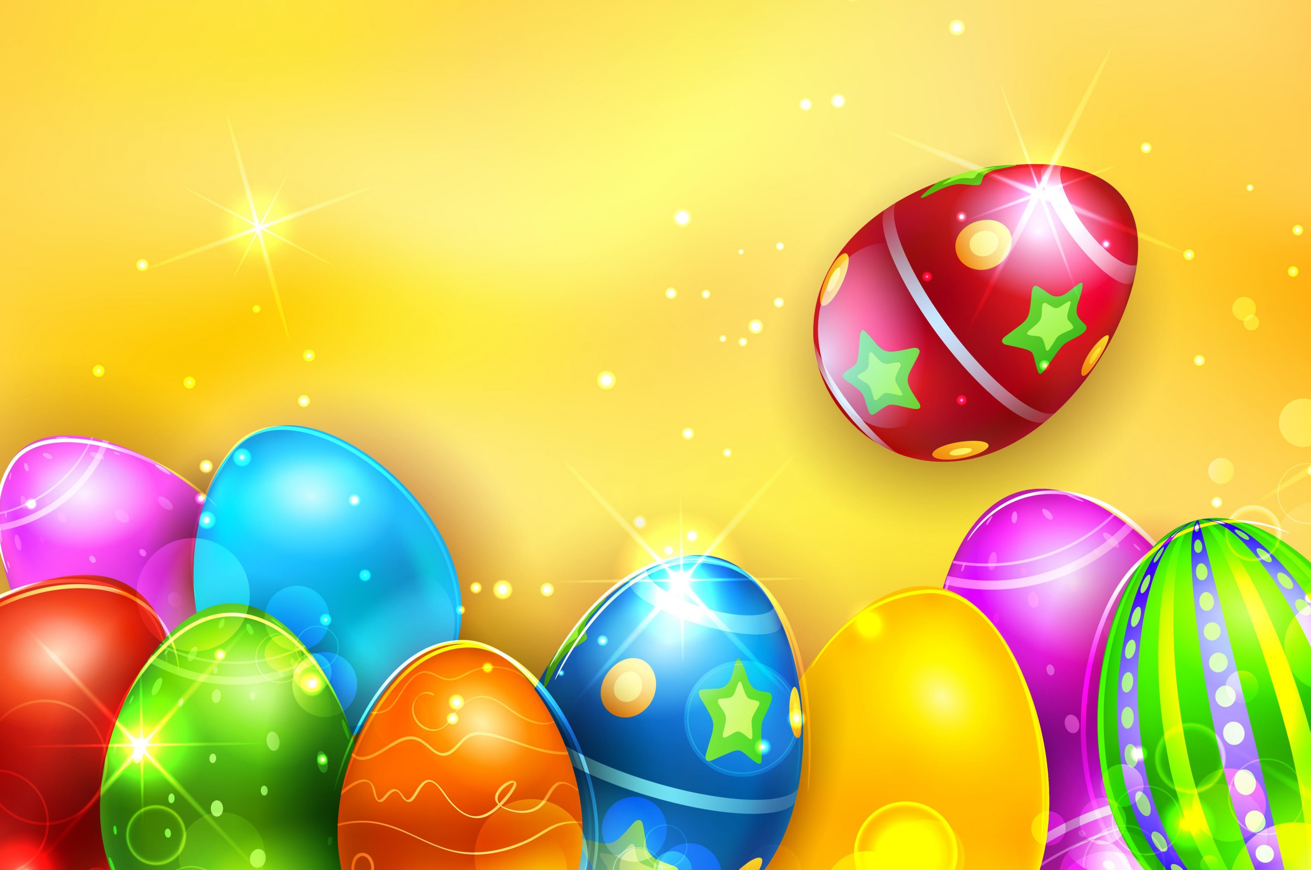 Colorful Shiny Easter Eggs