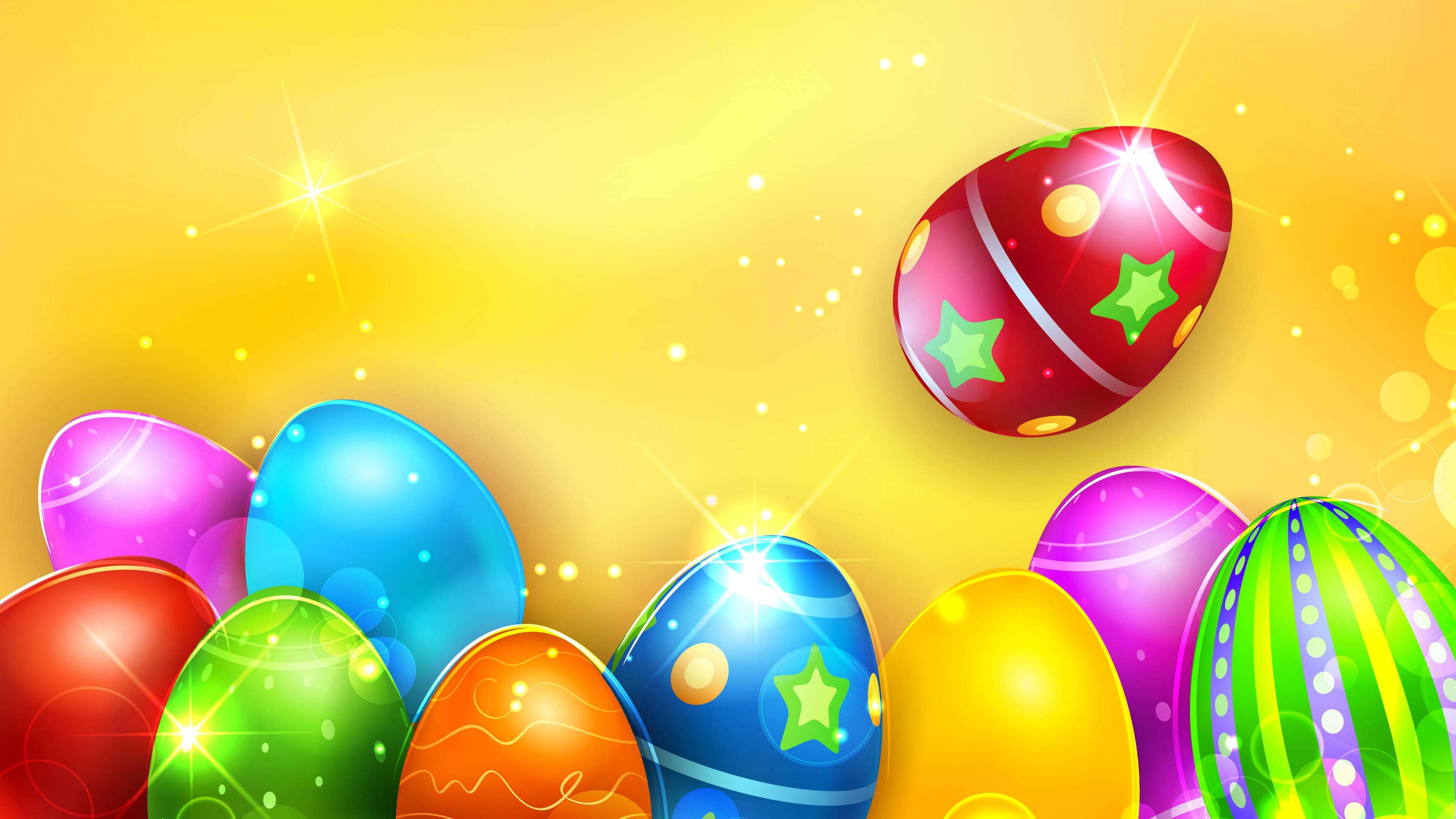 Colorful Shiny Easter Eggs