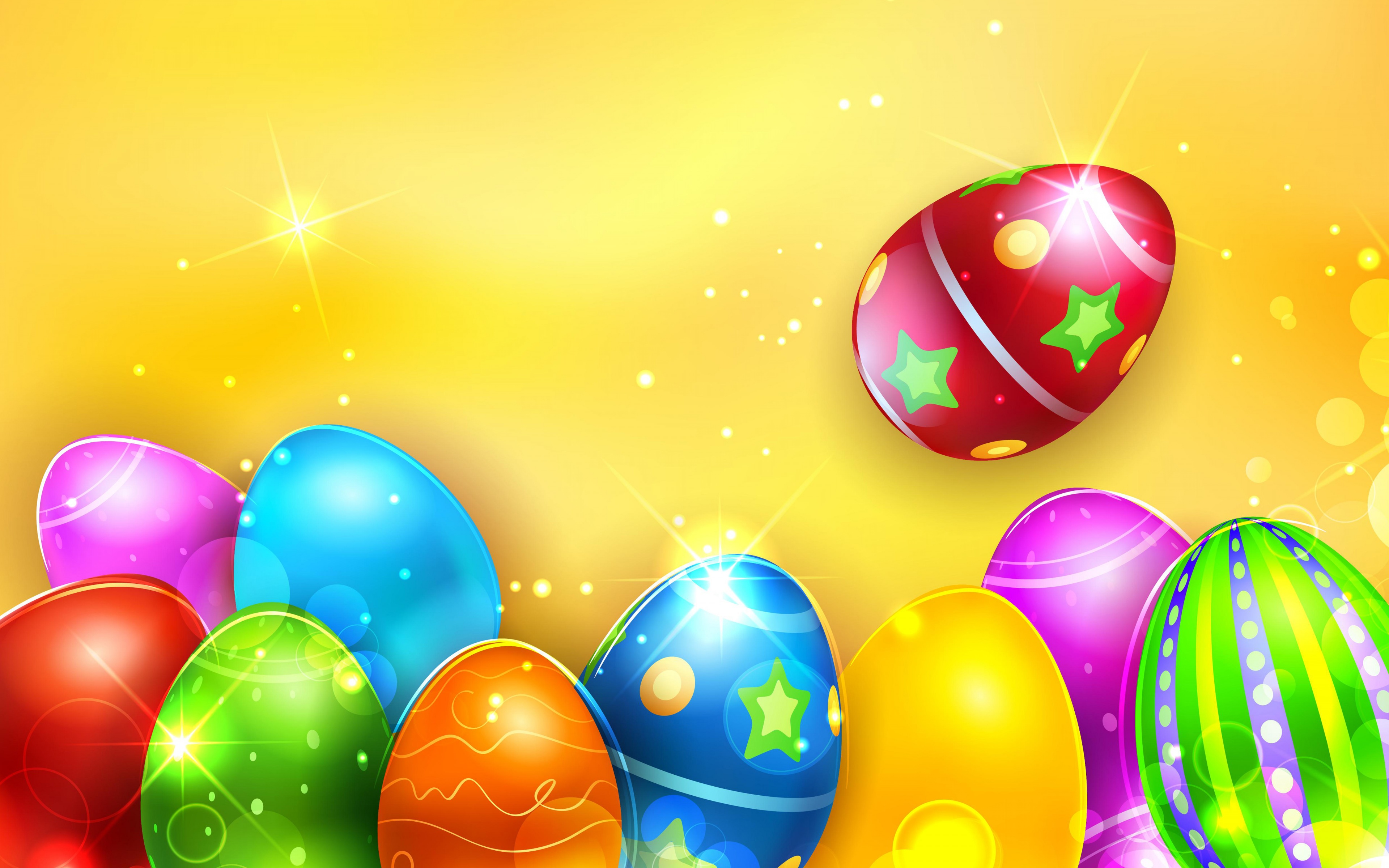 Colorful Shiny Easter Eggs