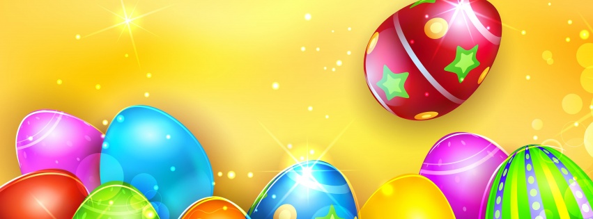 Colorful Shiny Easter Eggs