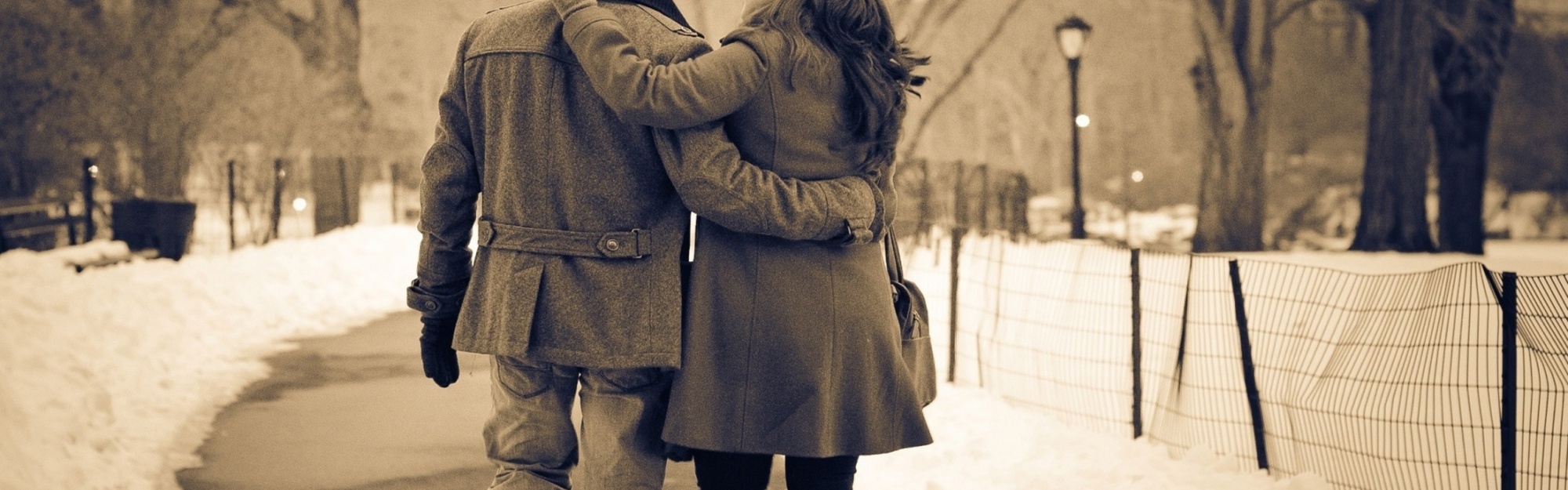 Couple In Park Valentines Day