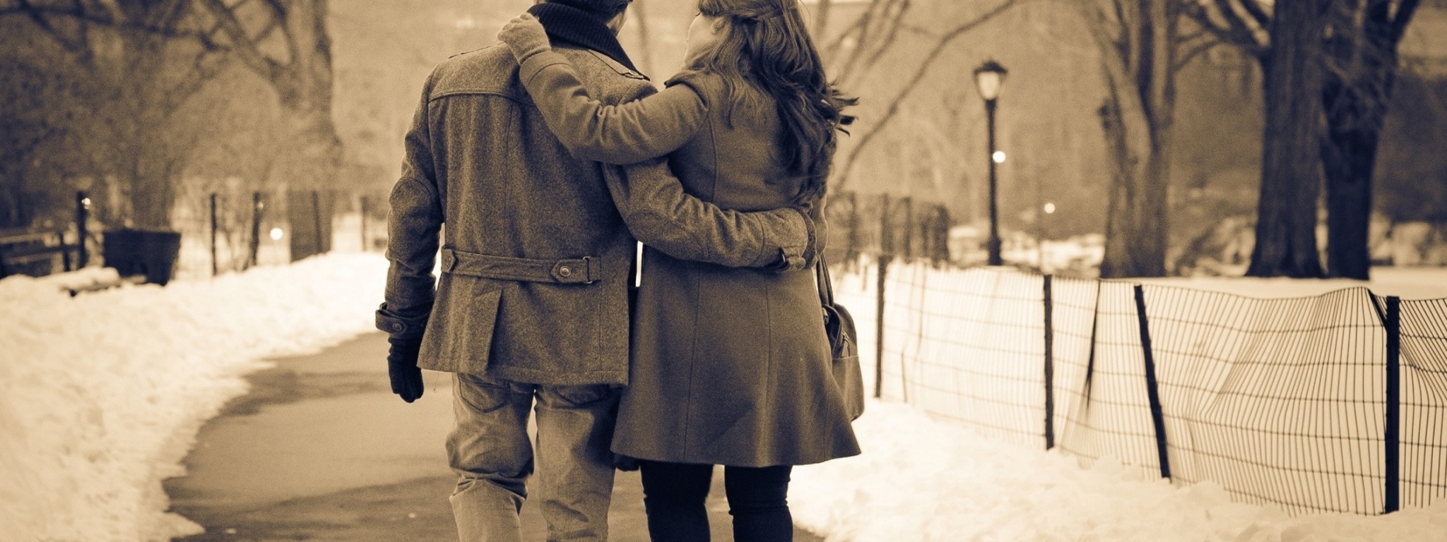 Couple In Park Valentines Day