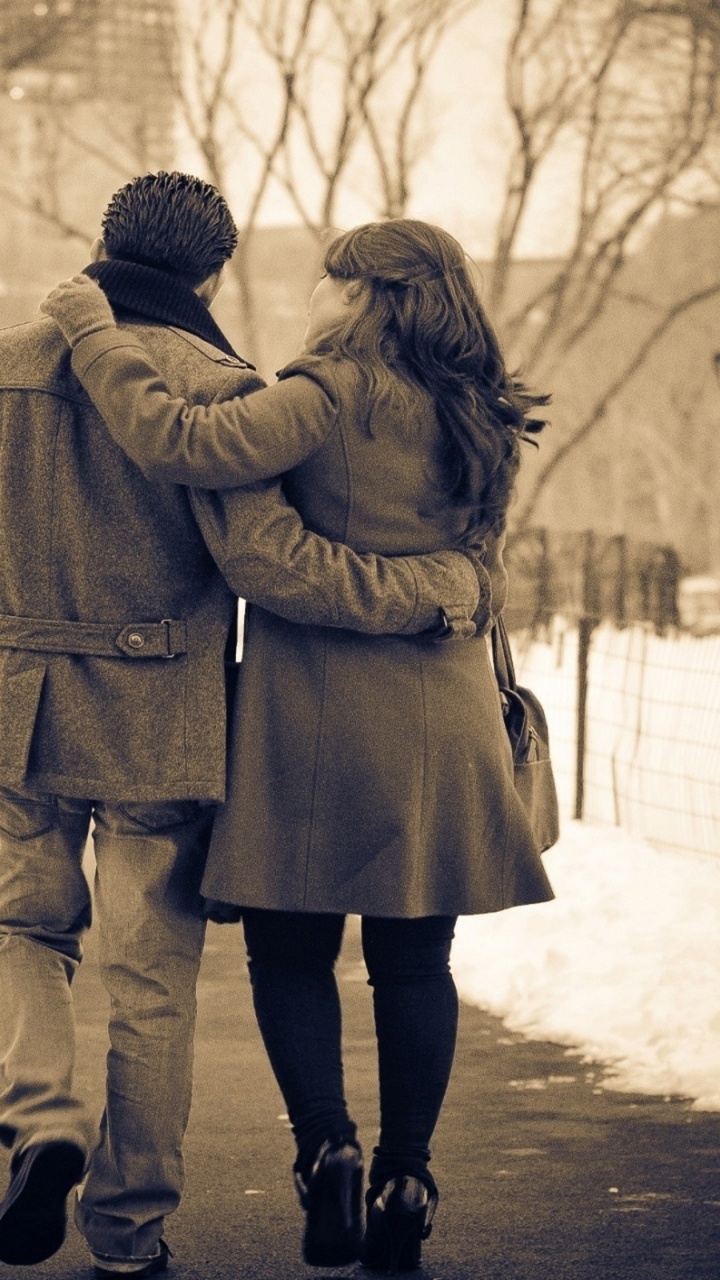 Couple In Park Valentines Day